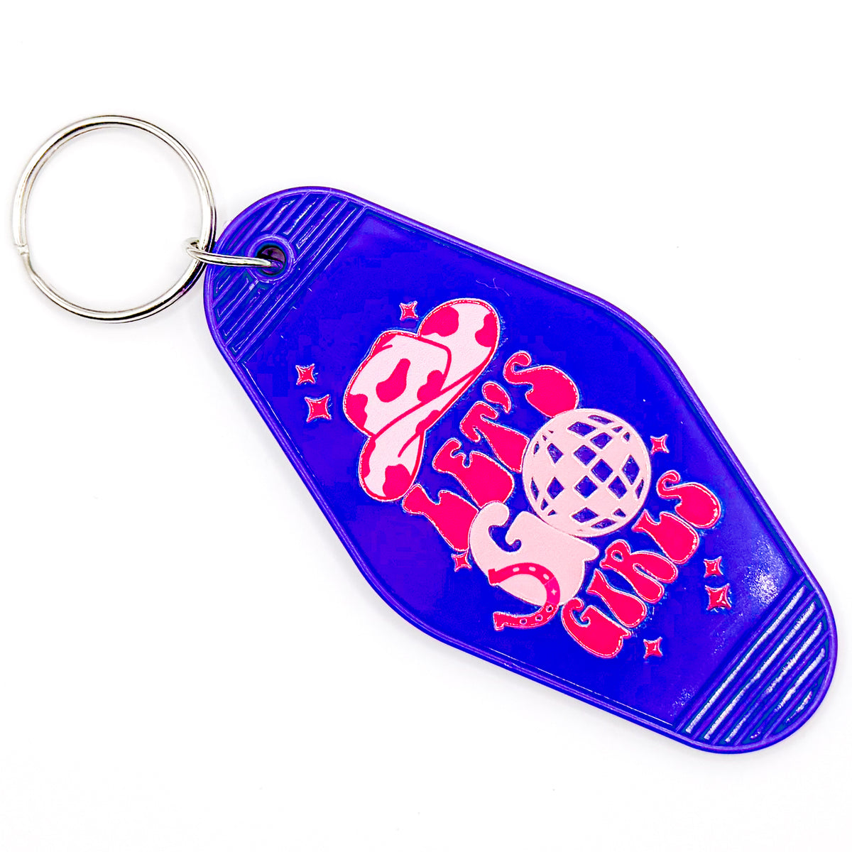 Blue "Let's Go Girls" Keychain