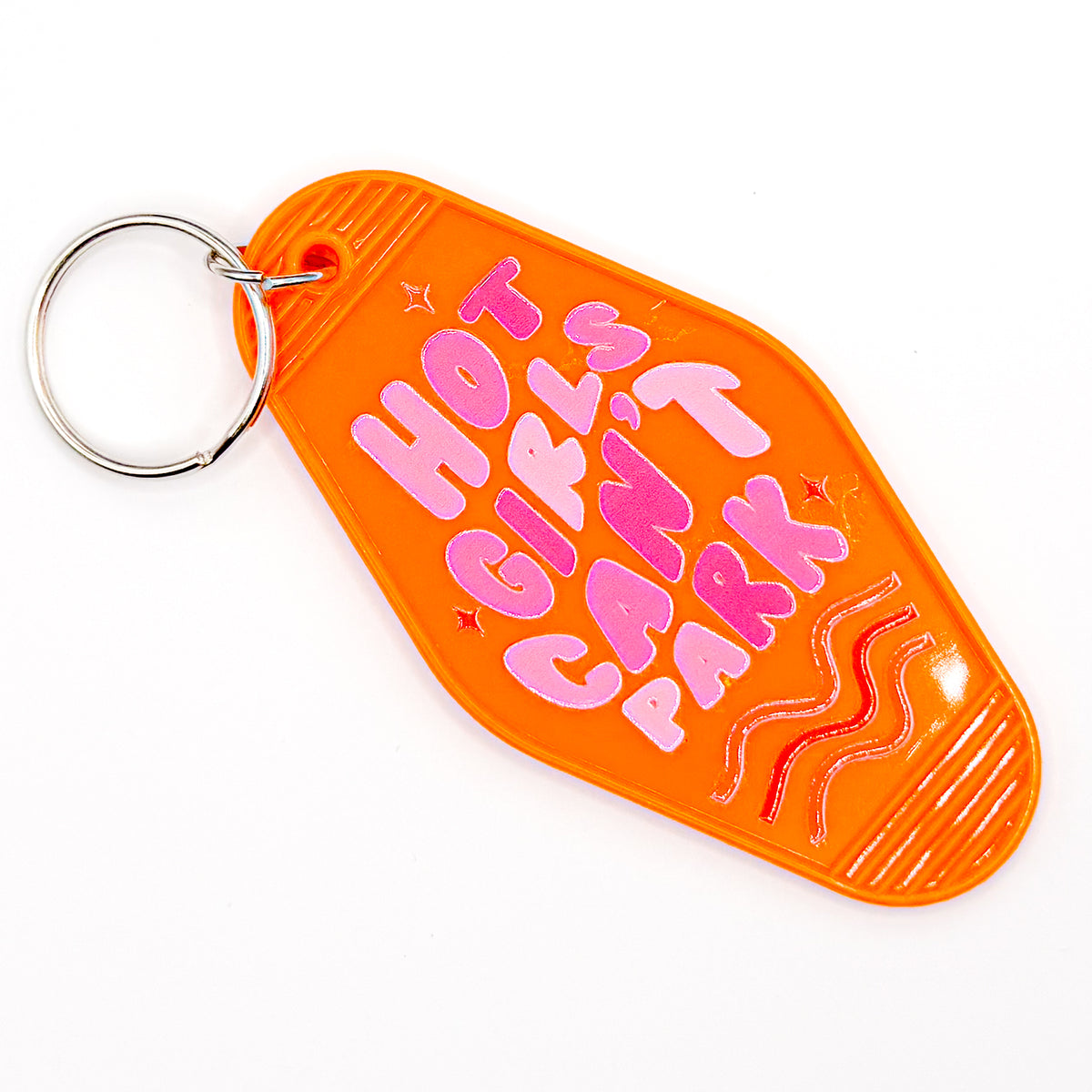 Orange "Hot Girls Can't Park" Keychain