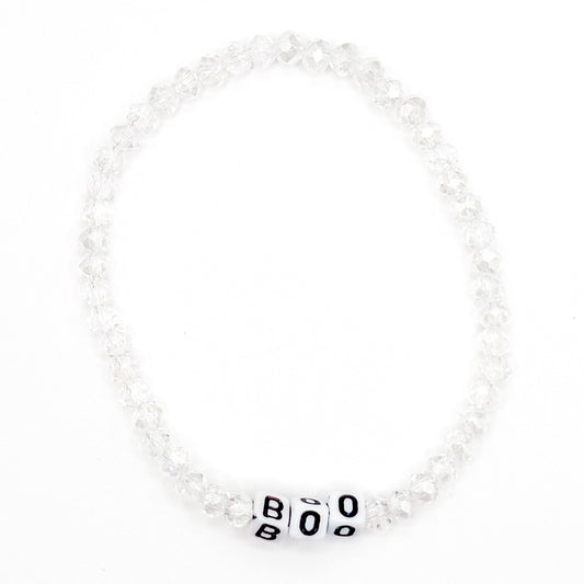 Clear "Boo" Bead Buddy Bracelet