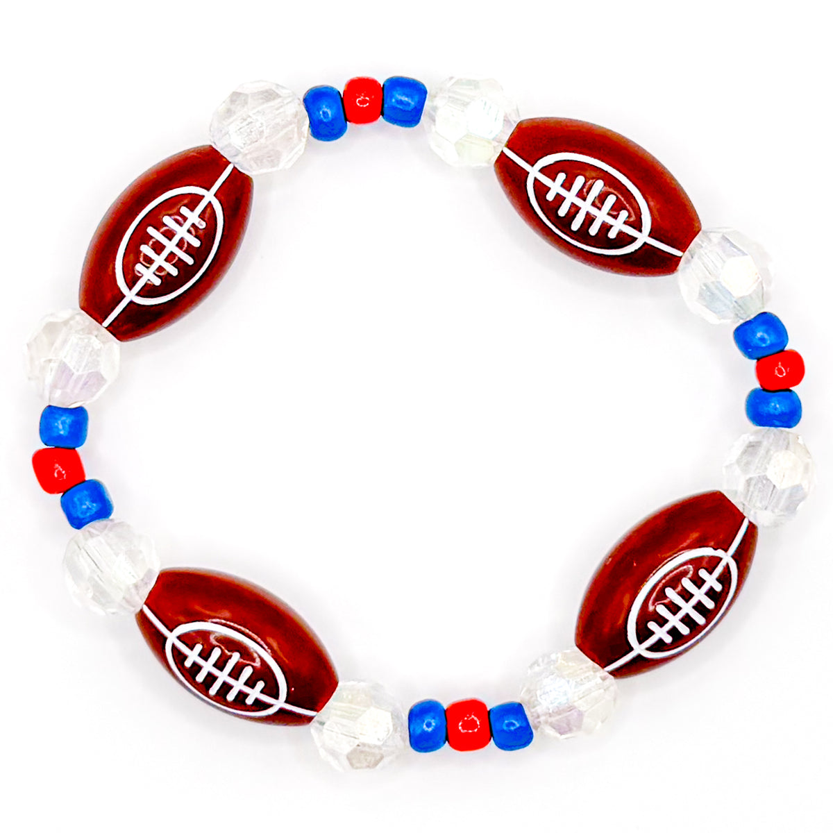 Blue and Red Football Bracelet