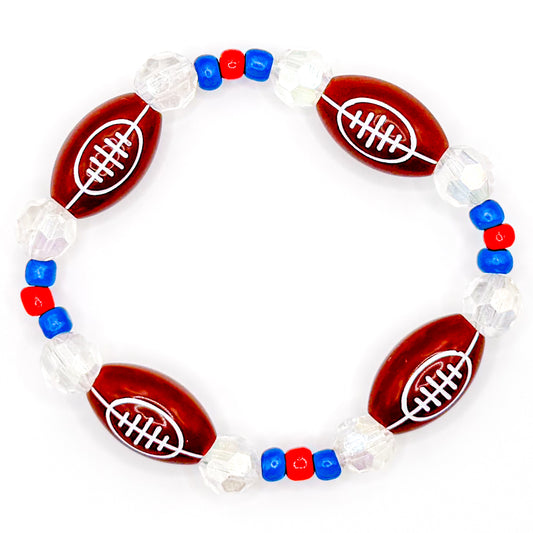 Blue and Red Football Bracelet