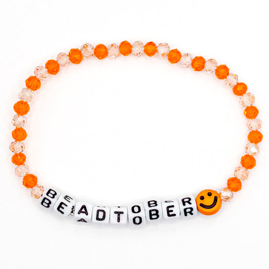 Orange "BeadTober" Bead Buddy Bracelet