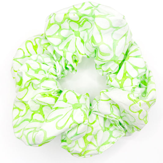 Girly Pop Flowers Hand-Sewn Scrunchie