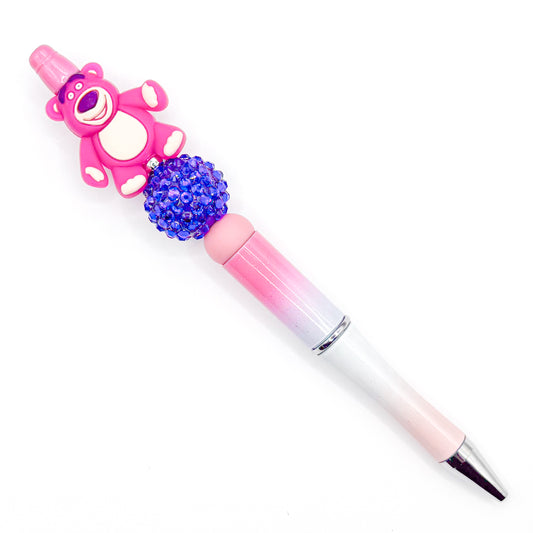 Sparkly Teddy Bear Charm Pen