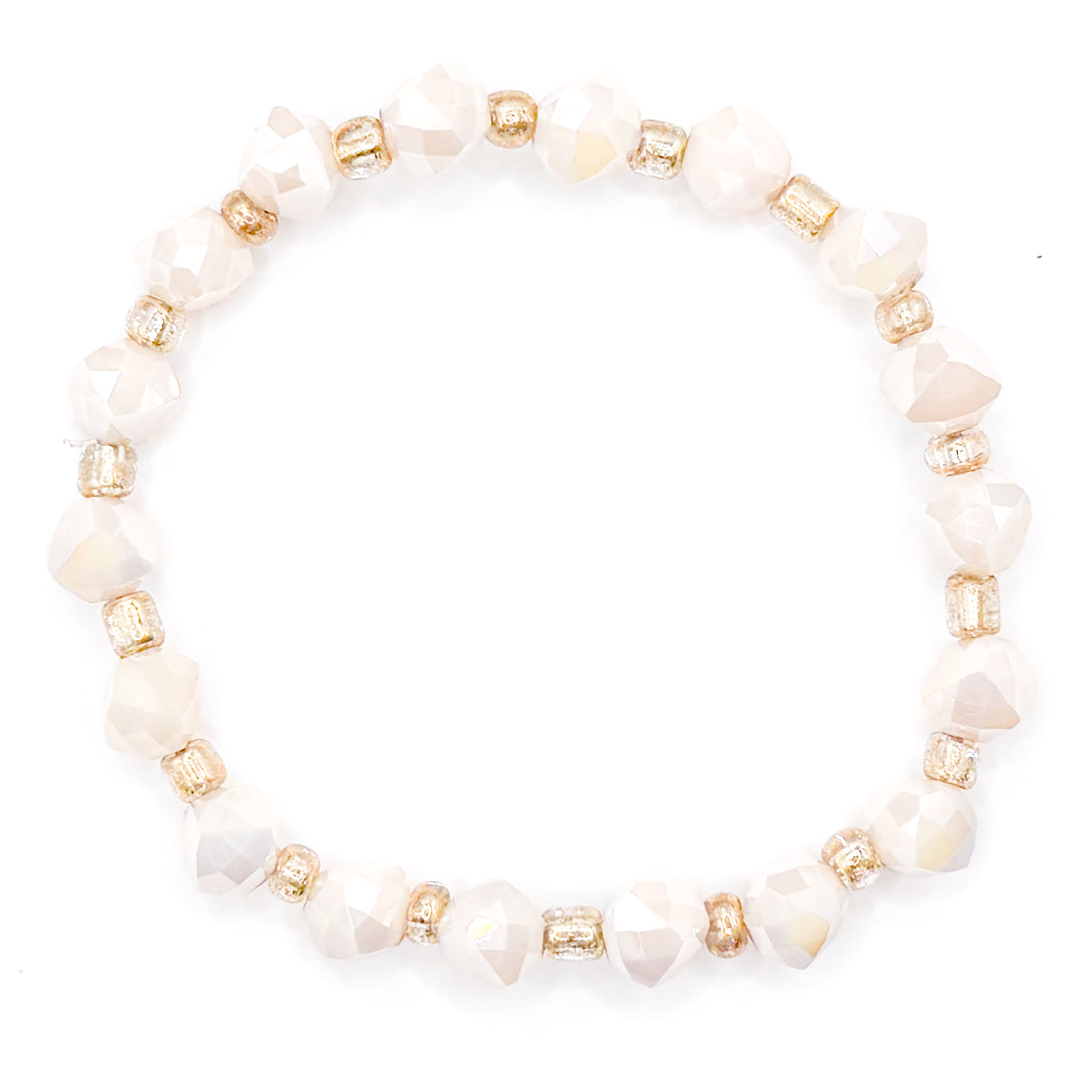 Pink Classy Rock Glass Beaded Bracelet