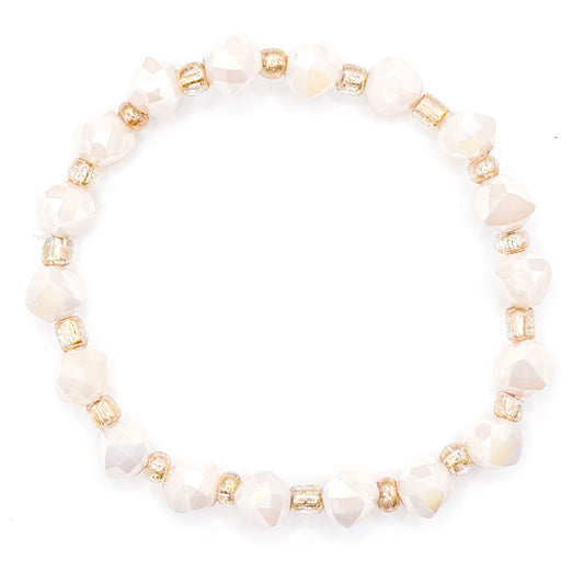 Pink Classy Rock Glass Beaded Bracelet