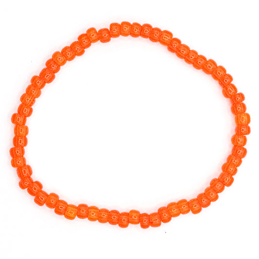 Clear Jelly Orange Seed Beaded Bracelet