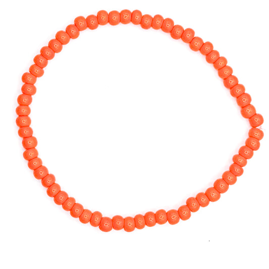 Bright Orange Seed Beaded Bracelet
