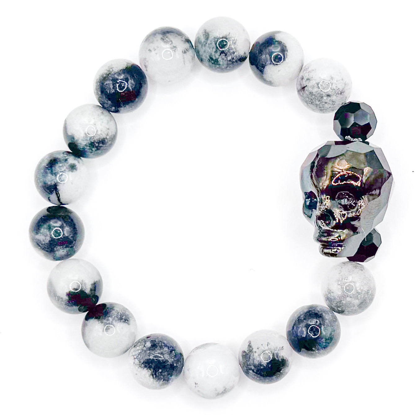 Spooky Skull 1.0 Glass Beaded Bracelet