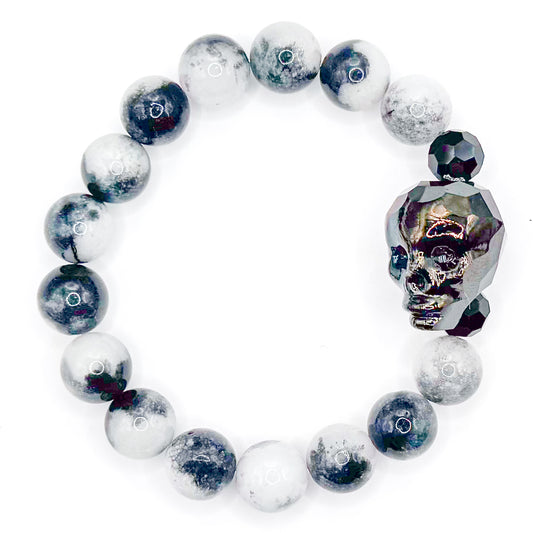 Spooky Skull 1.0 Glass Beaded Bracelet