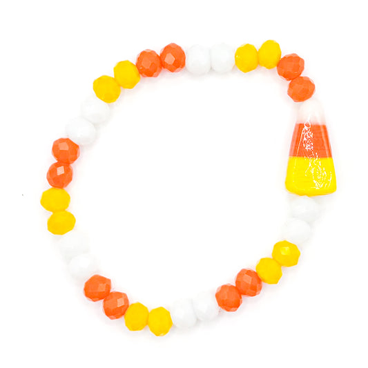 Sparkly Candy Corn 2.0 Glass Beaded Bracelet
