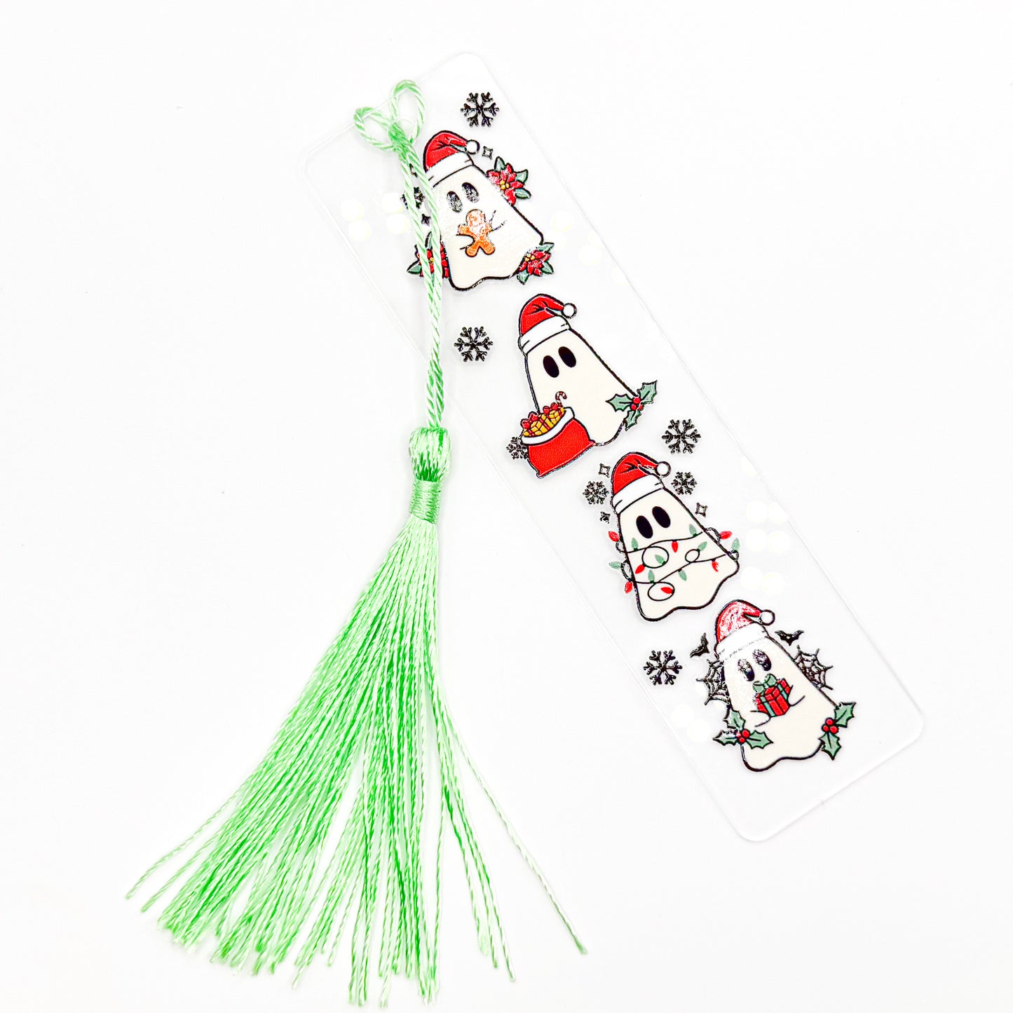 Green Christmas Besties Acrylic Bookmark