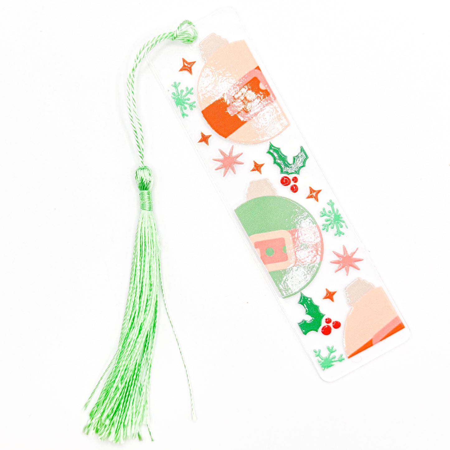 Green Jingle Bells Acrylic Bookmark