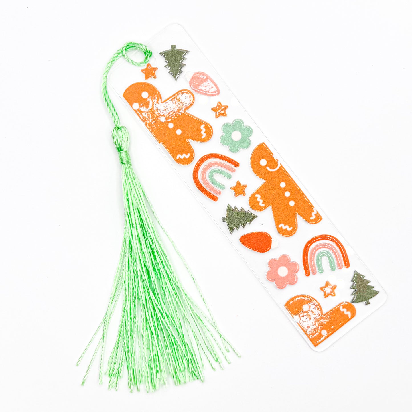 Green Gingerbread Acrylic Bookmark