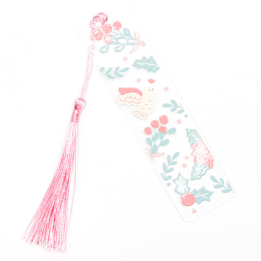 Pink Holly Acrylic Bookmark