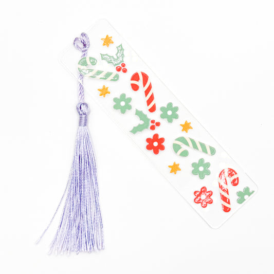Purple Candy Canes Acrylic Bookmark