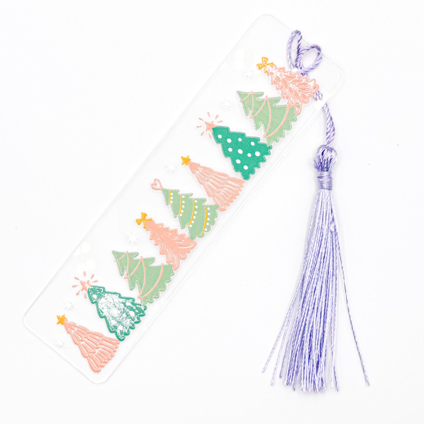 Purple Christmas Trees Acrylic Bookmark