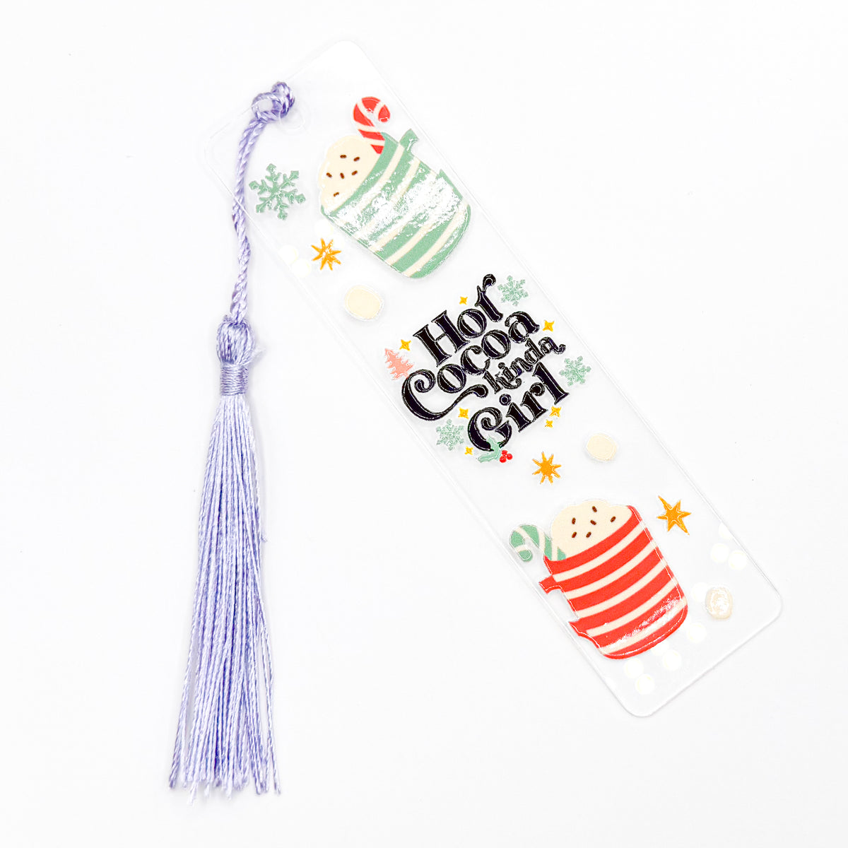 Purple Hot Cocoa Girl Acrylic Bookmark