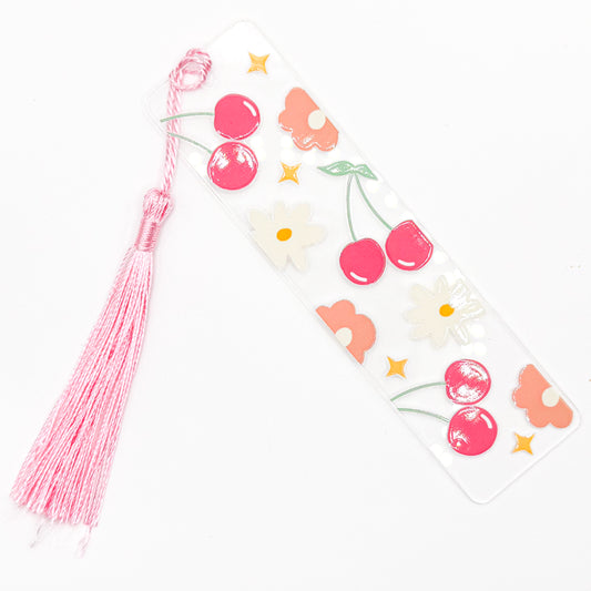 Pink Cherries Acrylic Bookmark
