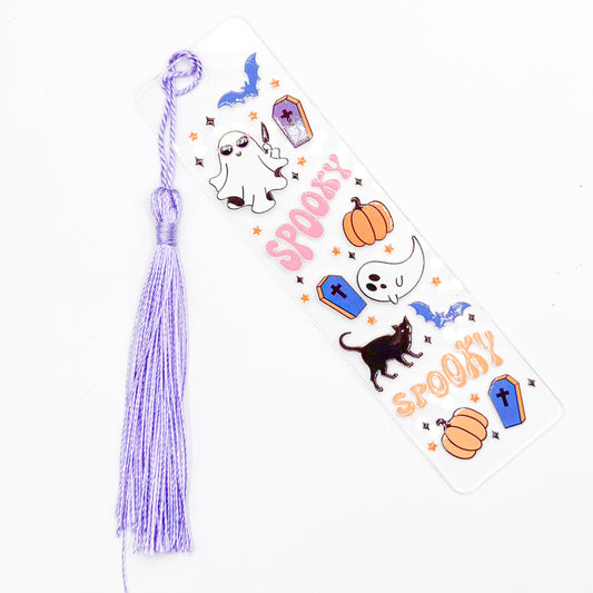 Purple Spooky Halloween Acrylic Bookmark