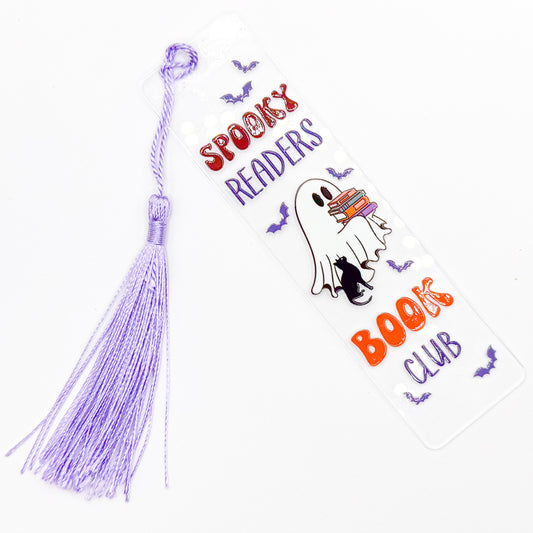 Purple Spooky Readers Book Club Acrylic Bookmark