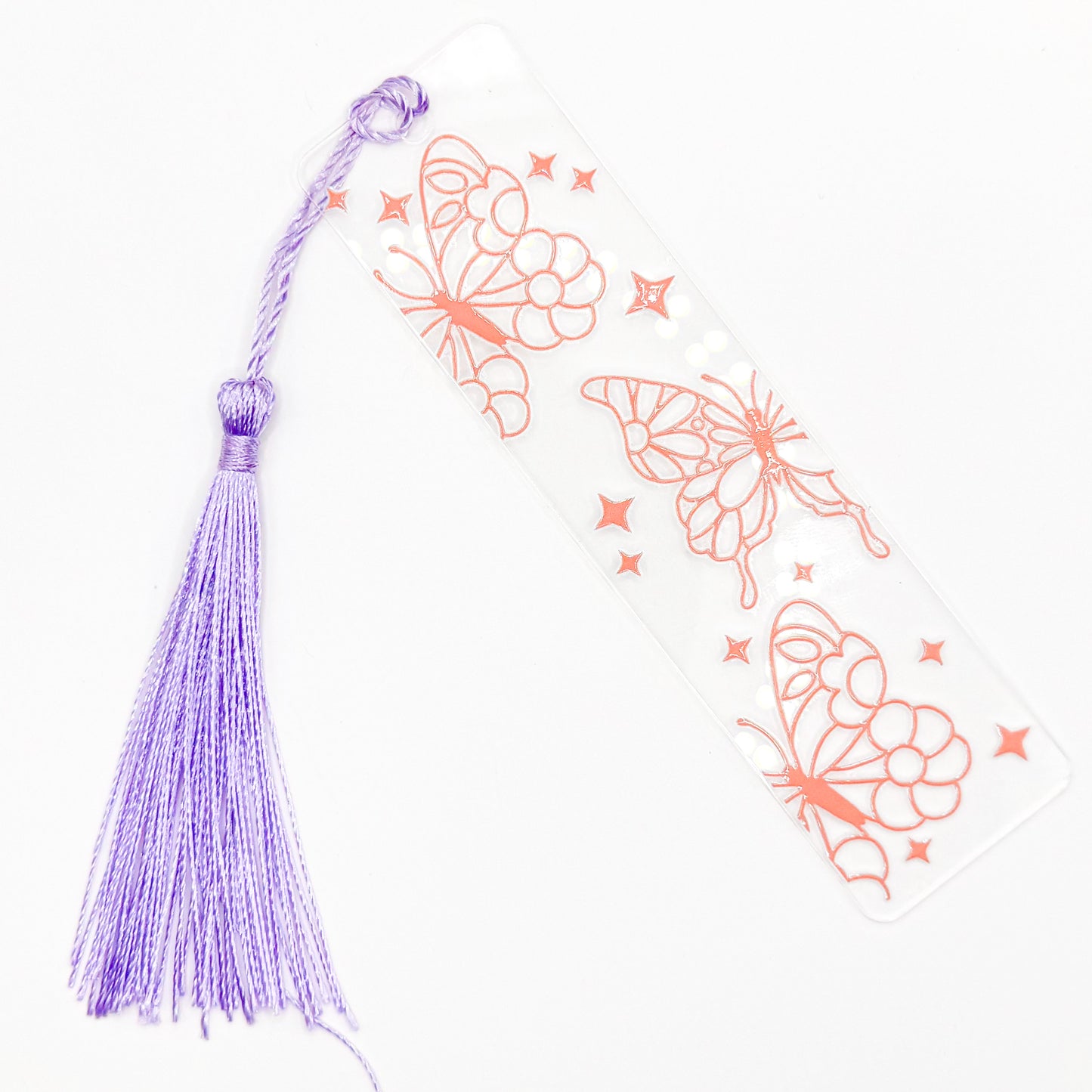 Purple and Orange Butterflies Acrylic Bookmark
