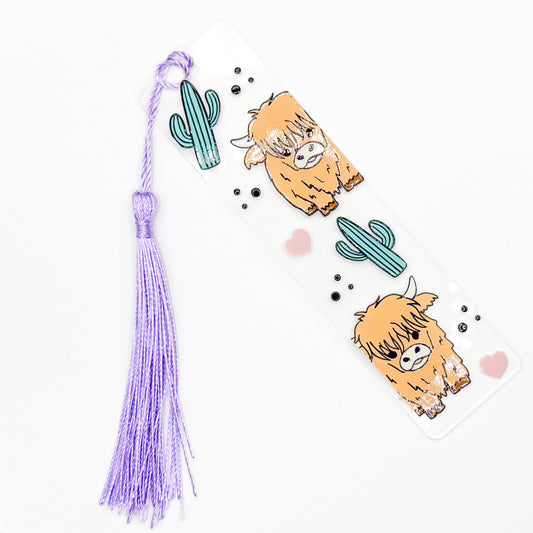 Purple Yaks Acrylic Bookmark