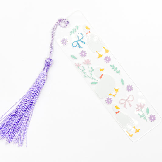 Purple Goose with Bows Acrylic Bookmark