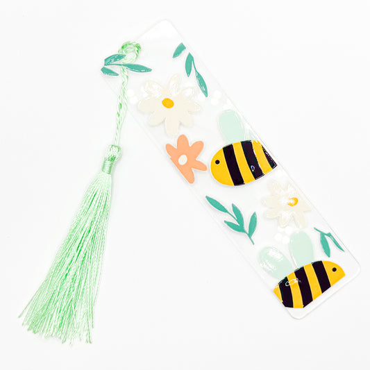 Green Bees Acrylic Bookmark