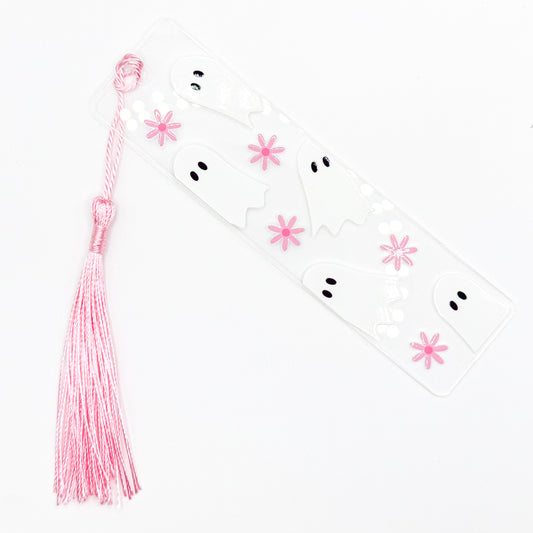 Pink Halloween Ghosts Acrylic Bookmark