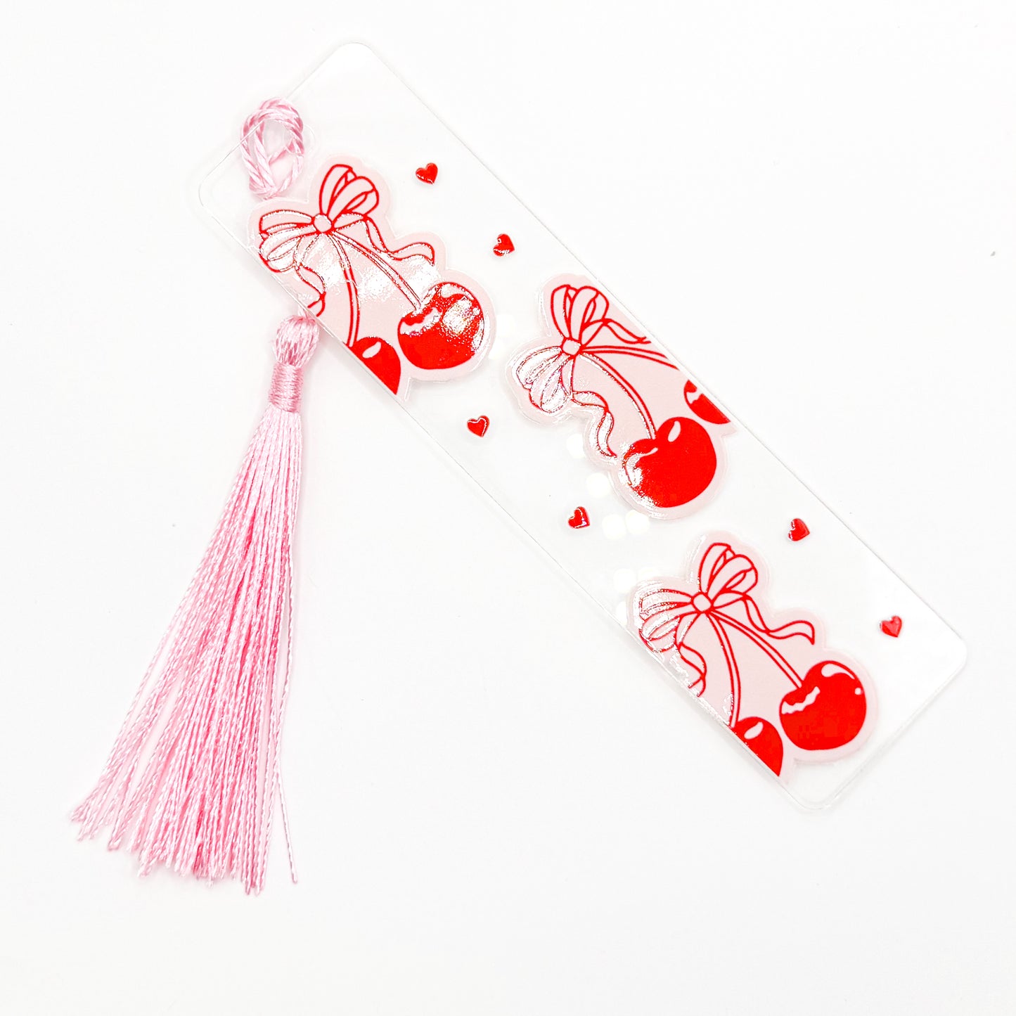 Pink and Red Cherries Acrylic Bookmark