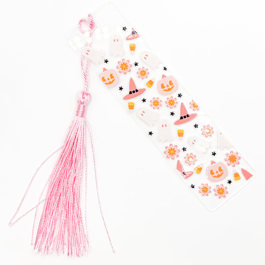 Pink Spooky Halloween Acrylic Bookmark