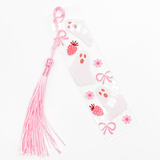 Pink Ghost Berries Acrylic Bookmark