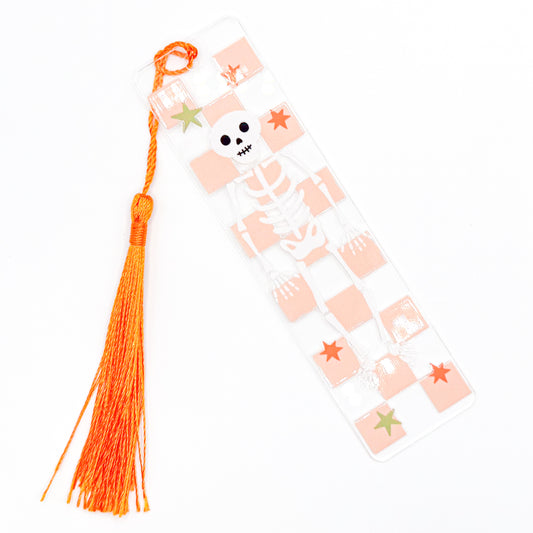 Orange Skelly Acrylic Bookmark