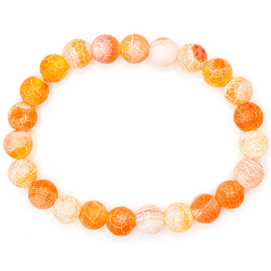 Fall Crackle Glass Beaded Bracelet