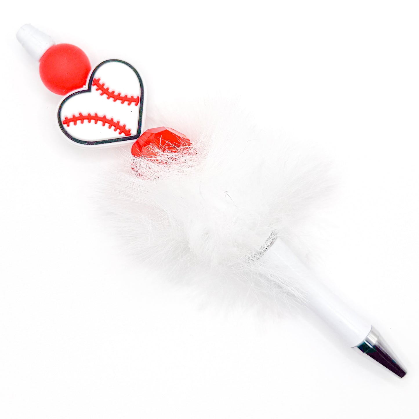 Fluffy Baseball Charm Pen