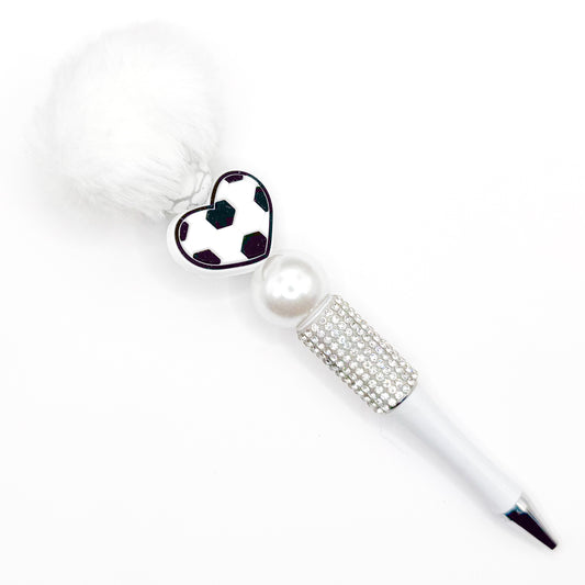 Fluffy Soccer Charm Pen