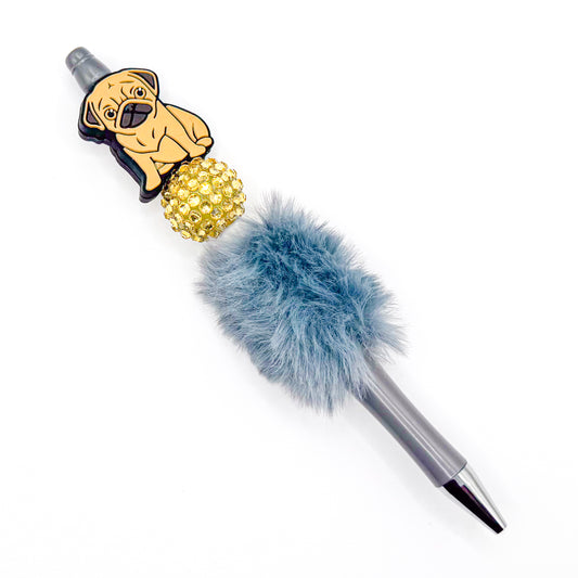 Fluffy Pug Charm Pen