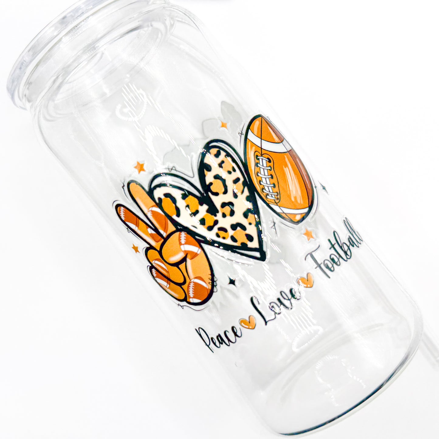 Peace Love and Football cup - 16oz