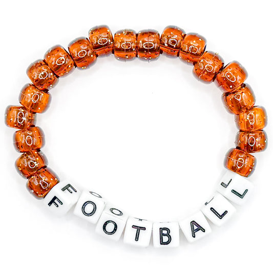 Brown "Football" Beaded Bracelet