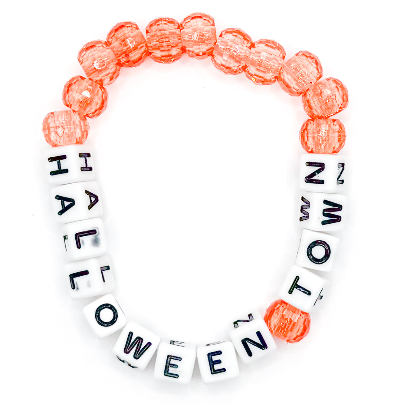 Orange "Halloween Town" Beaded Bracelet