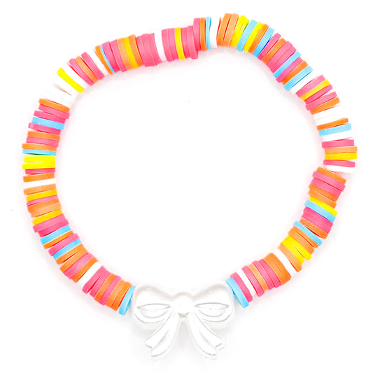 Maddy Bow Clay Beaded Bracelet