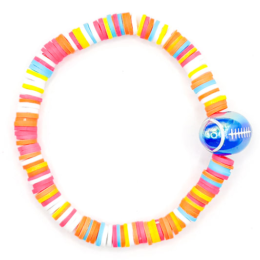 Maddy Football Clay Beaded Bracelet