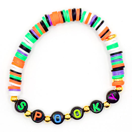 Spooky Night Clay Beaded Bracelet
