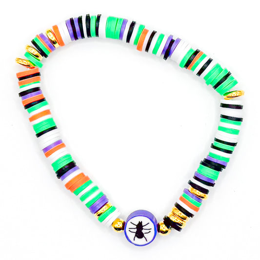Spooky Spider Clay Beaded bracelet