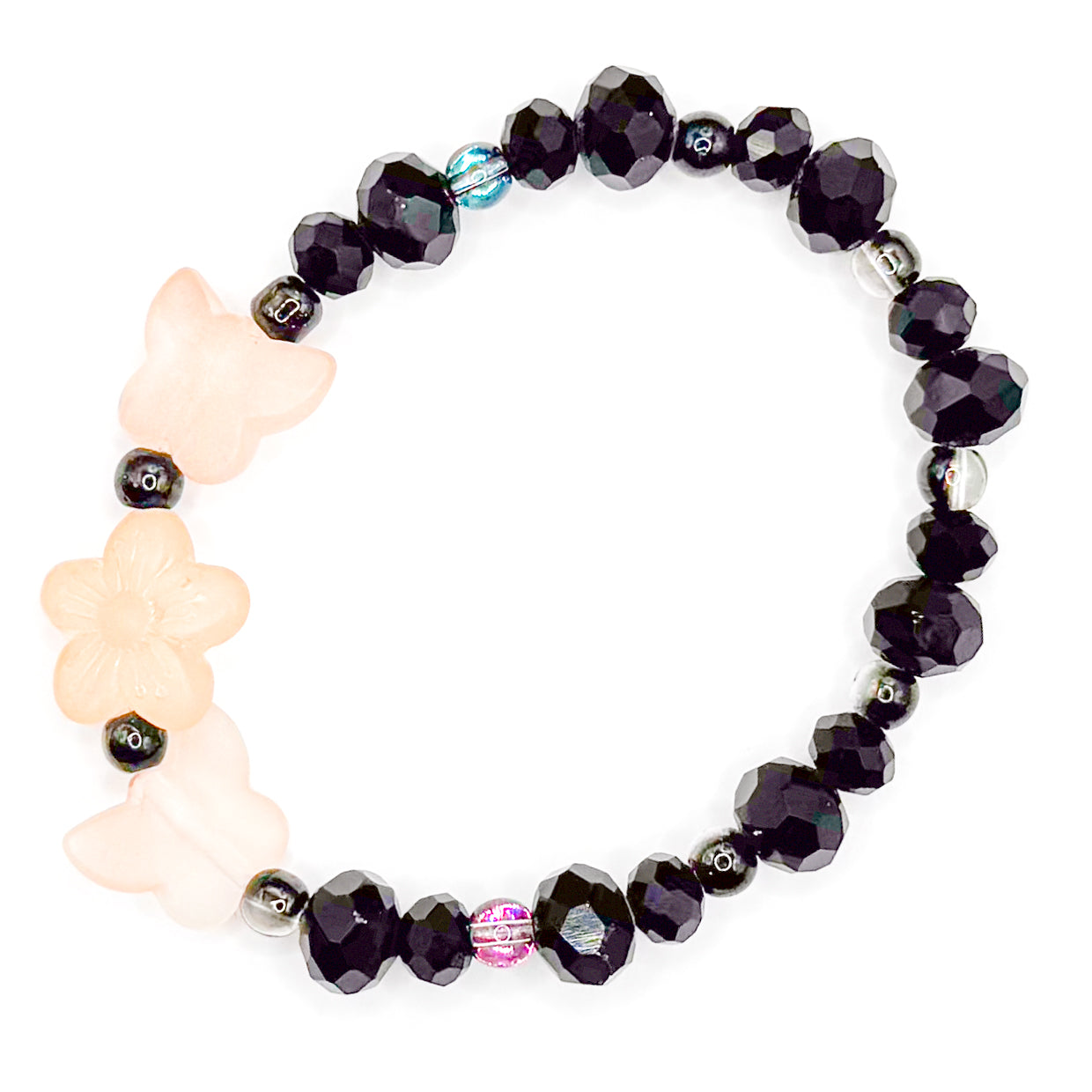 Zen Butterfly Garden Glass Beaded Bracelet