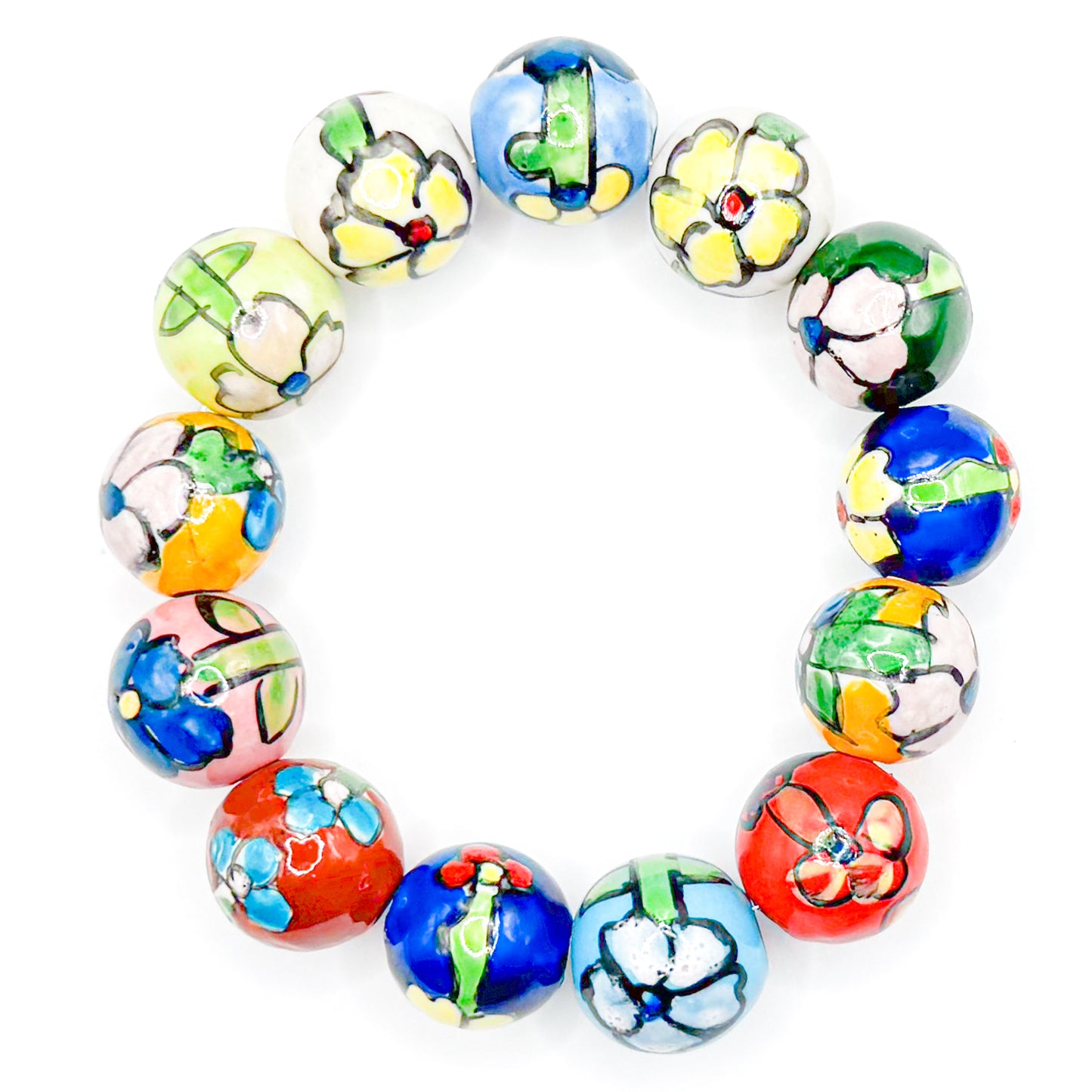 Flower Power Glass Beaded Bracelet