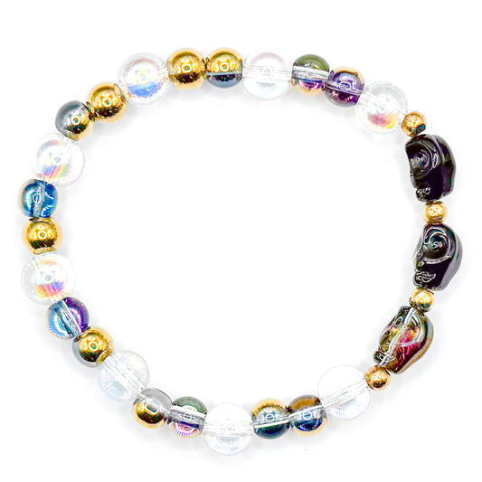 Mini Skulls Glass Beaded Bracelet