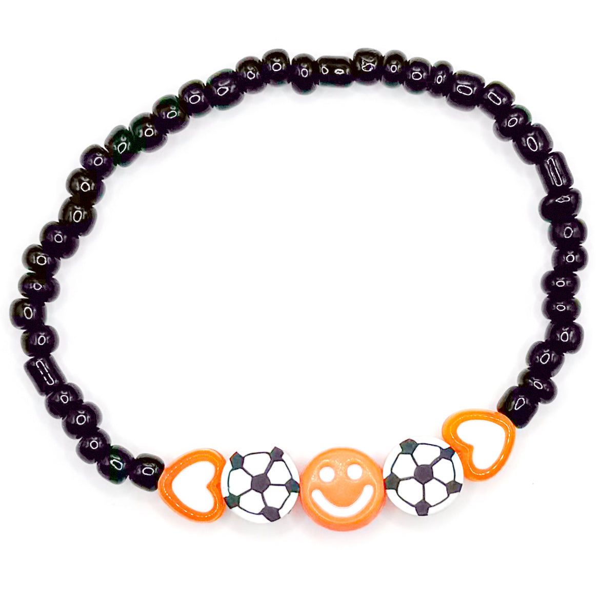 Soccer Smiles Seed Beaded Bracelet