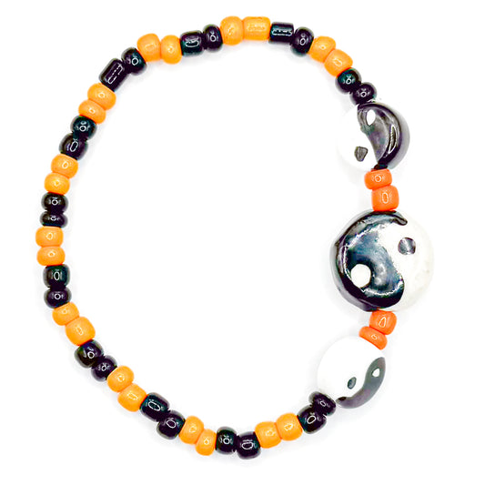 Spooky Yin and Yang Beaded Bracelet